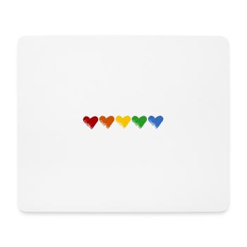 Farbige Herzen - Mousepad (Querformat) - Weiß - Vorne