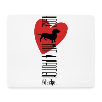 Herz mit vier Pfoten - Dackel - Mousepad (Querformat) - Weiß - Vorne