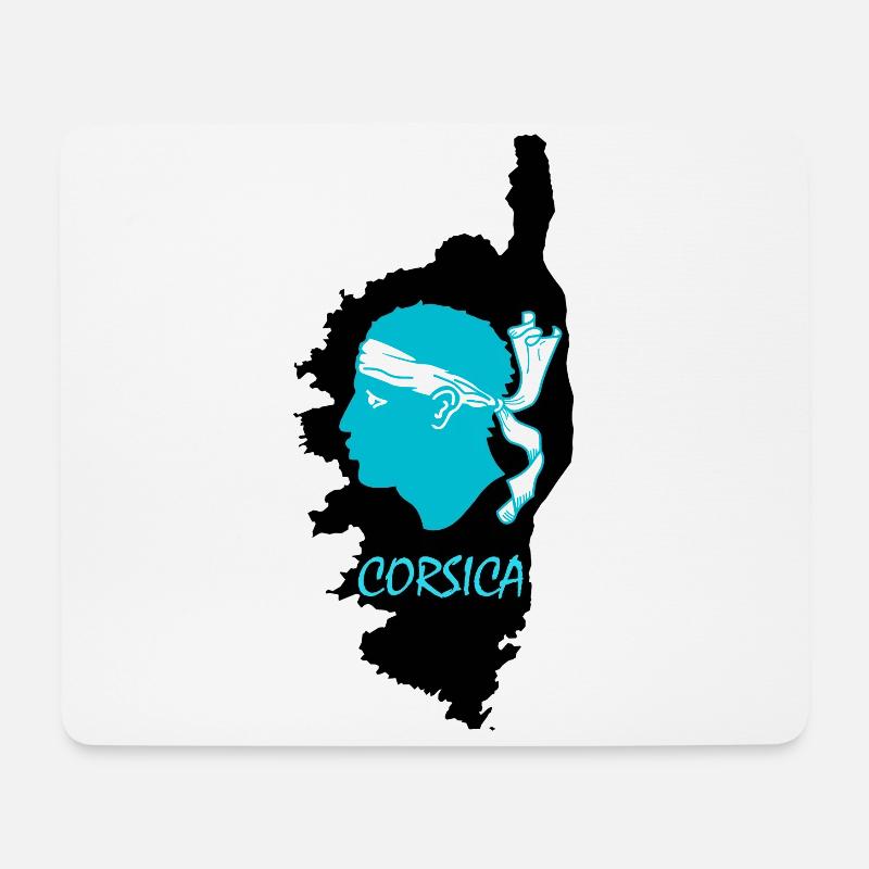 Corsica Insel Frankreich mit Piratenkopf Korsika - Mousepad (Querformat) - Weiß