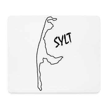 Carte des îles Sylt Allemagne - Tapis de souris (format paysage) - blanc - Devant