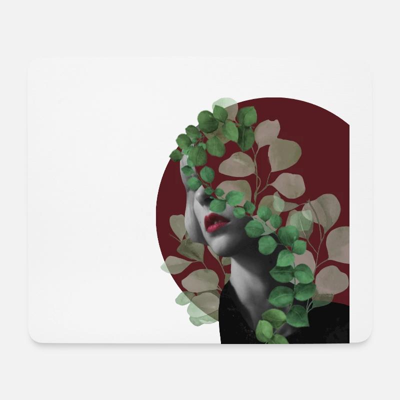 Abstract woman - Mouse Pad (horizontal) - white