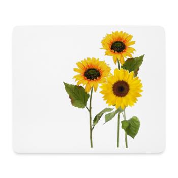 Drei Sonnenblumen - Mousepad (Querformat) - Weiß - Vorne