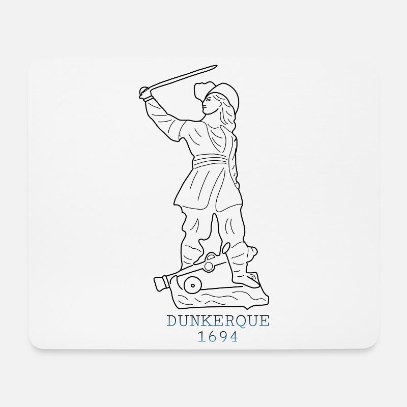 Jean Bart Noir - Tapis de souris (format paysage) - blanc