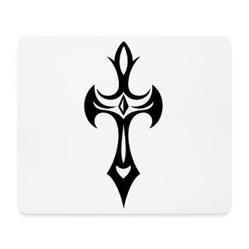 Kreuz mit Edelstein, Zacken und Dornen - Mousepad (Querformat) - Weiß - Vorne