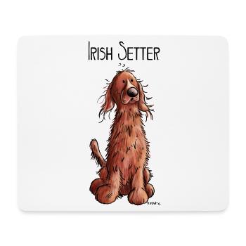 Fröhlicher Irish Setter - Mousepad (Querformat) - Weiß - Vorne