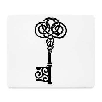 Schwarzer keltischer Schlüssel - Mousepad (Querformat) - Weiß - Vorne
