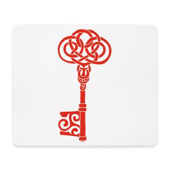 Roter keltischer Schlüssel - Mousepad (Querformat) - Weiß - Vorne