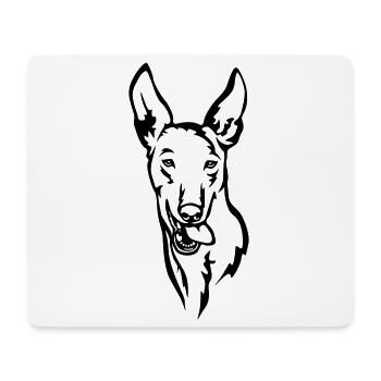 Podenco Head - Mouse Pad (horizontal) - white - Front