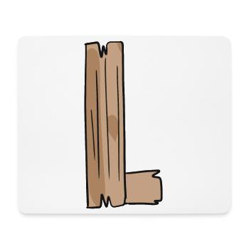 Letter L Wood Wooden Letter Name - Mouse Pad (horizontal) - white - Front