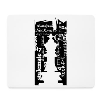 Chess King Typography Font Design Icon Logo - Mouse Pad (horizontal) - white - Front