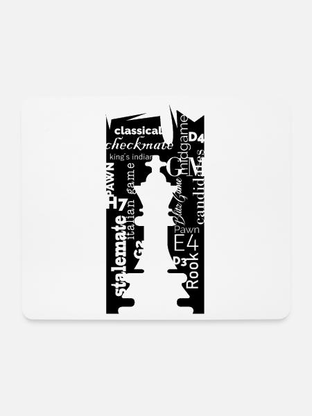 Schach König Typografie Schrift Design Symbol Logo - Mousepad (Querformat) - Weiß