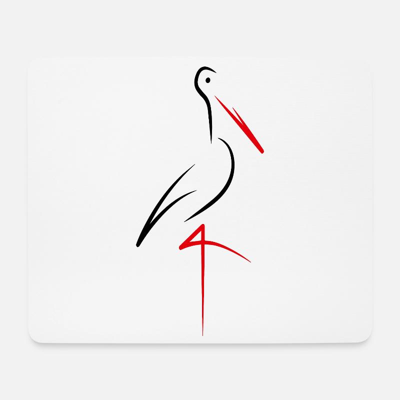 Storch - Mousepad (Querformat) - Weiß