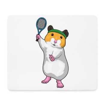 Hamster Tennis Raquette de tennis - Tapis de souris (format paysage) - blanc - Devant