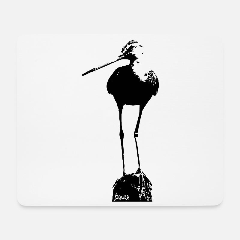 Uferschnepfe - Mousepad (Querformat) - Weiß