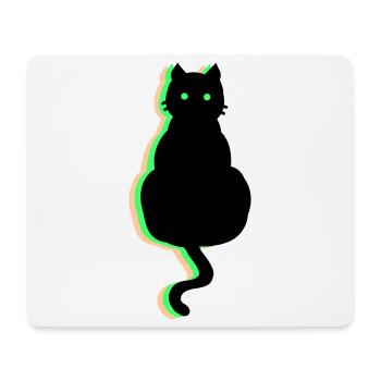 Neon Katze - Mousepad (Querformat) - Weiß - Vorne