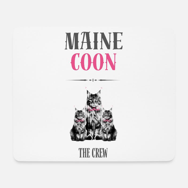 Maine Coon - Die Crew - Mousepad (Querformat) - Weiß