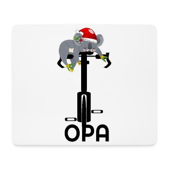 GRAND-PÈRE DE NOËL CYCLISTE À VÉLO - Tapis de souris (format paysage) - blanc - Devant