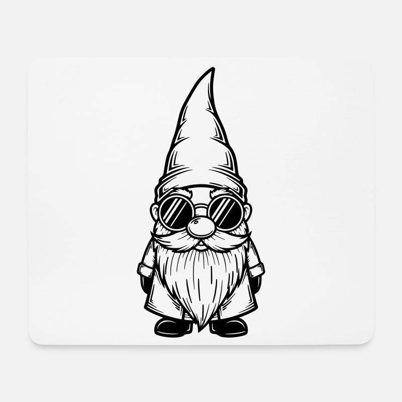 Cooler Wichtel mit Sonnenbrille - Mousepad (Querformat) - Weiß