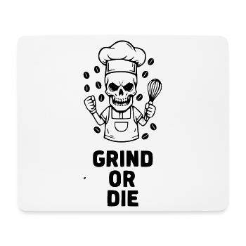 Grind or Die Totenkopf Barista Vektor - Mousepad (Querformat) - Weiß - Vorne