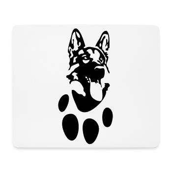 German Shepherd Head & Paw Design for Shirt and Hoody - Mouse Pad (horizontal) - white - Front