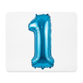 1st Birthday, First Birthday Balloon Blue - Mouse Pad (horizontal) - white - Front