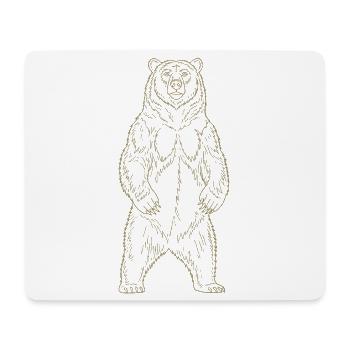 Silhouette d’ours minimaliste Freedom Nationalpa - Tapis de souris (format paysage) - blanc - Devant