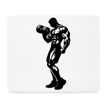 Fitness Silhouette Hantel - Mousepad (Querformat) - Weiß - Vorne