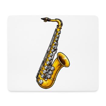 Saxophone d’or dans le style jazz - Tapis de souris (format paysage) - blanc - Devant