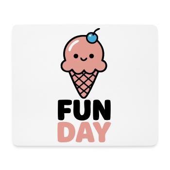 Fun Day Eiscreme Logo - Mousepad (Querformat) - Weiß - Vorne
