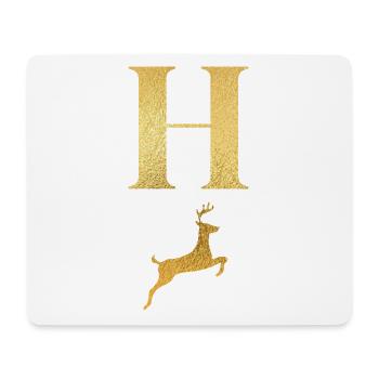 Letter h golden deer - gift idea - Mouse Pad (horizontal) - white - Front