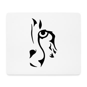Guépard monochrome (œil gauche) - Tapis de souris (format paysage) - blanc - Devant