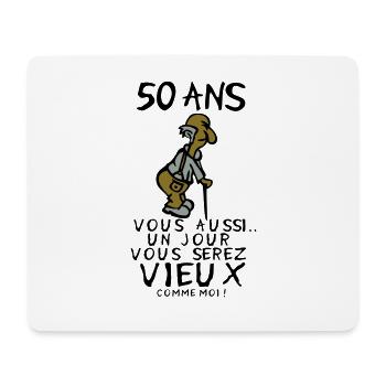 50 ans vieux monsieur anniversaire humou - Tapis de souris (format paysage) - blanc - Devant