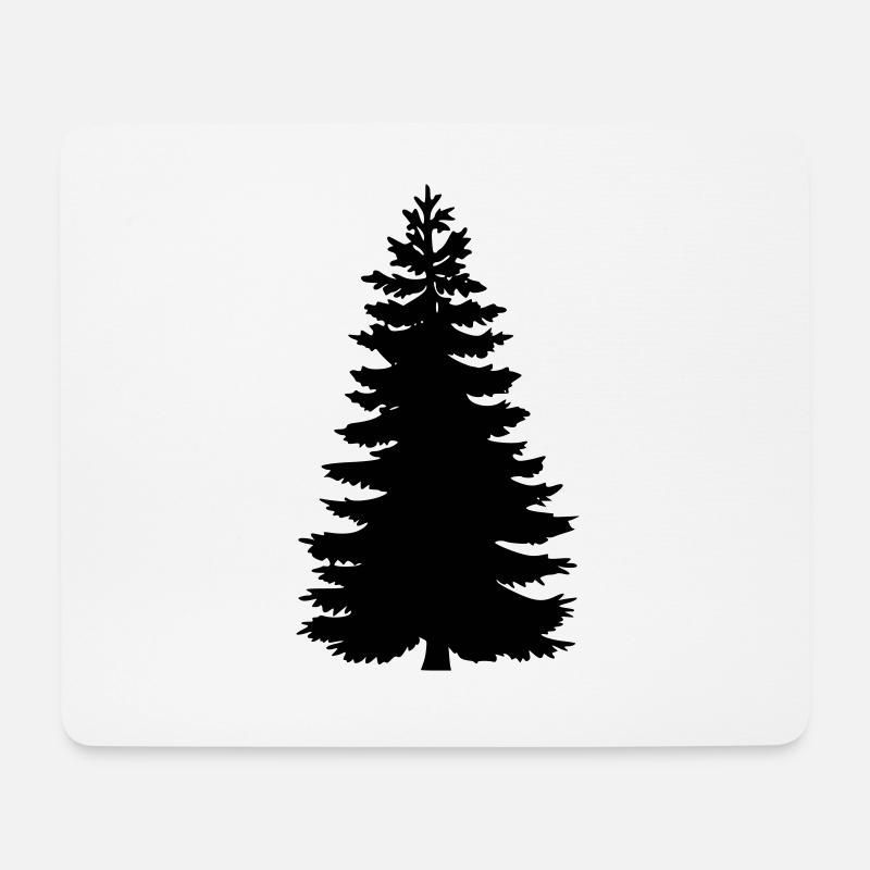 Arbre. Sapin. Épicéa. - Tapis de souris (format paysage) - blanc