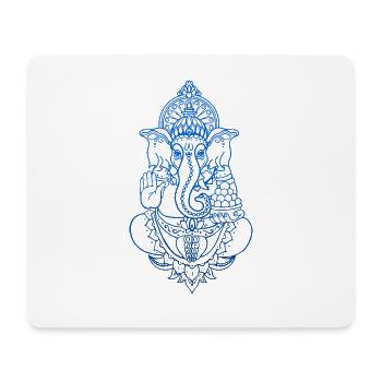 Psy Goa Trance Ganesha Shiva Zen hash grass LSD - Mouse Pad (horizontal) - white - Front