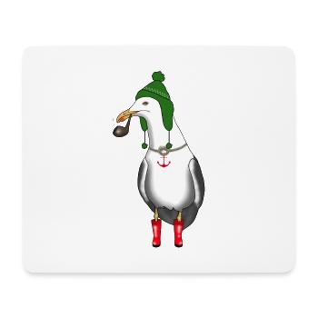Idée cadeau hiver Seagull Sea Coast - Tapis de souris (format paysage) - blanc - Devant