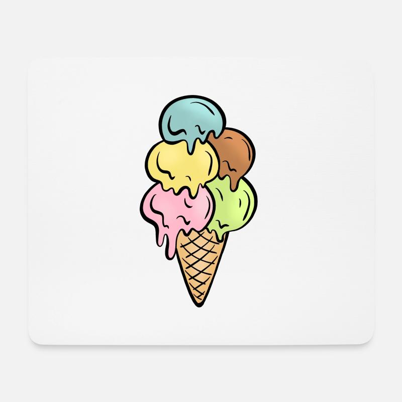 Eiswaffel - Mousepad (Querformat) - Weiß