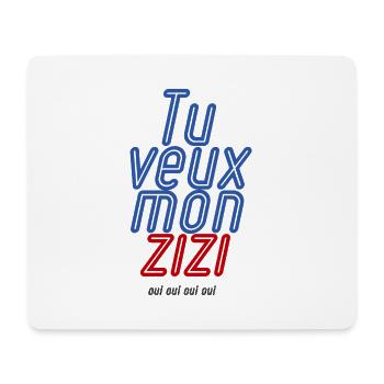 Tu veux mon zizi - Tapis de souris (format paysage) - blanc - Devant
