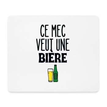 Ce mec veut une bière - Tapis de souris (format paysage) - blanc - Devant