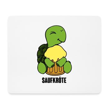 Saufkröte Schildkröte Biertrinker Saufen Bier - Mousepad (Querformat) - Weiß - Vorne