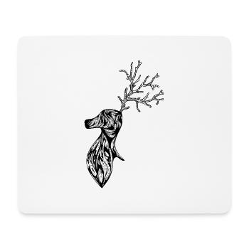 Hirsch - Mousepad (Querformat) - Weiß - Vorne