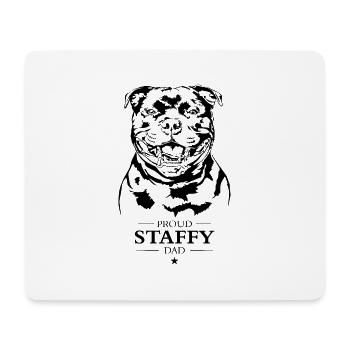 Staffy Dad Staffordshire Bull Terrier Dog Wilsigns - Mouse Pad (horizontal) - white - Front