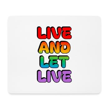 Rainbow Retro Live and Let Live Typography - Mouse Pad (horizontal) - white - Front