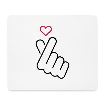 Love - hand signals with heart - Mouse Pad (horizontal) - white - Front