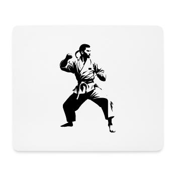 Karaté Combattant - Arts Martiaux Sports Autocollant - Tapis de souris (format paysage) - blanc - Devant