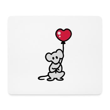 Maus + Ballon - Mousepad (Querformat) - Weiß - Vorne