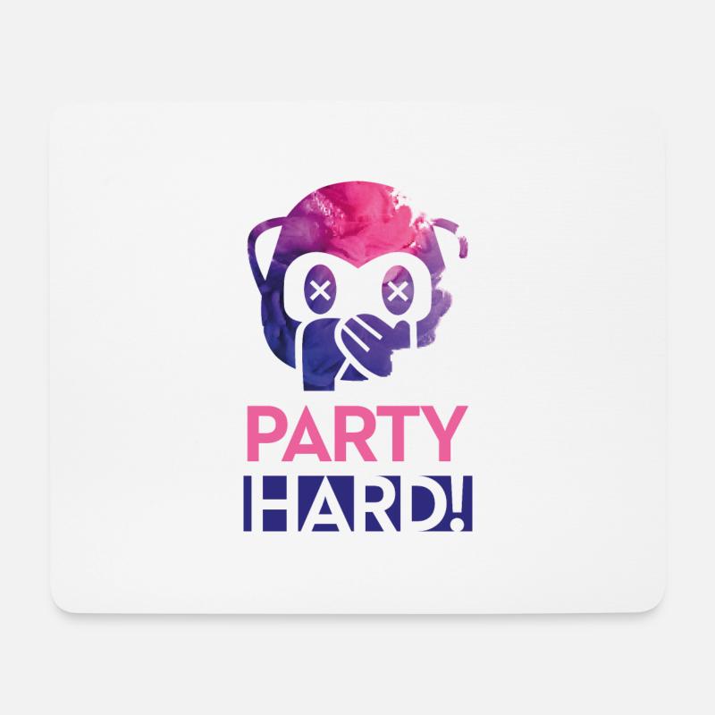 Party Hard! - Mousepad (Querformat) - Weiß