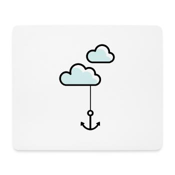 Anker mit Wolke - Mousepad (Querformat) - Weiß - Vorne