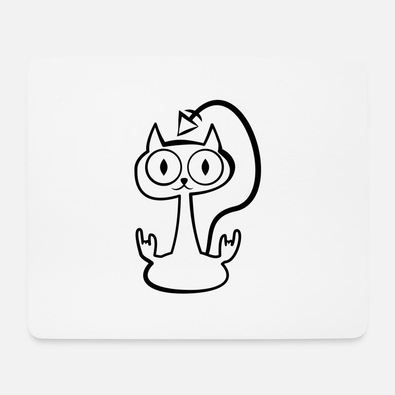Heay metal cat - Mouse Pad (horizontal) - white