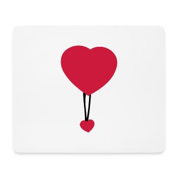 Coeurs en parachute - Tapis de souris (format paysage) - blanc - Devant