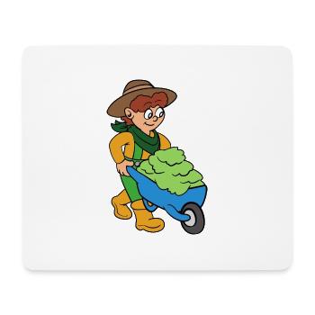 Gardener with wheelbarrow - Mouse Pad (horizontal) - white - Front